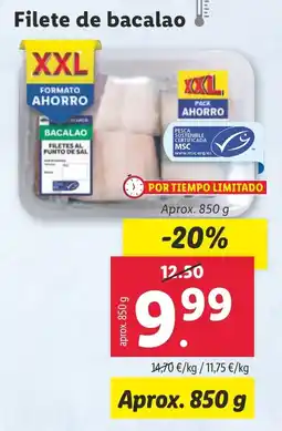 Lidl Filete de bacalao oferta