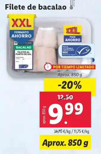 Lidl Filete de bacalao oferta