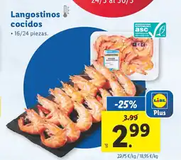Lidl Langostinos cocidos oferta