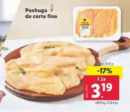 Lidl Pechuga de corte fino oferta