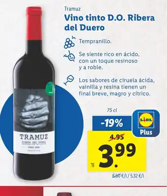 Lidl Vino tinto D.O. Ribera del Duero oferta