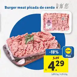 Lidl Burger meat picada de cerdo ! oferta