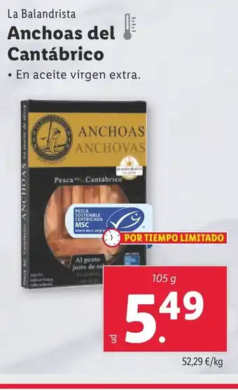 Lidl LA BALANDRISTA Anchoas del Cantábrico oferta