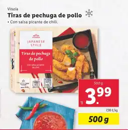 Lidl VITASIA Tiras de pechuga de pollo oferta