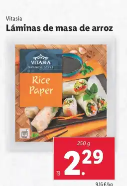 Lidl VITASIA Láminas de masa de arroz oferta