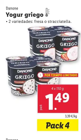 Lidl DANONE Yogur griego oferta