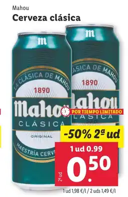 Lidl MAHOU Cerveza clásica oferta