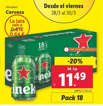 Lidl HEINEKEN Cerveza oferta