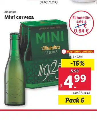 Lidl ALHAMBRA Mini cerveza oferta