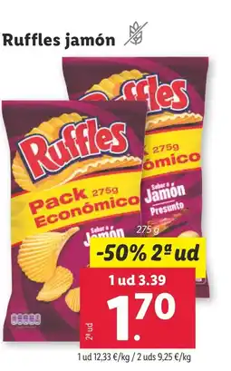 Lidl Ruffles jamón oferta