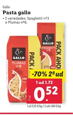 Lidl GALLO Pasta gallo oferta