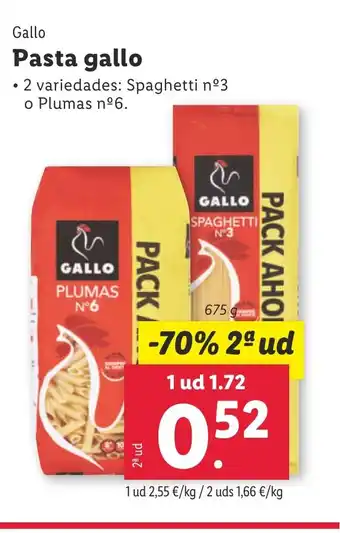 Lidl GALLO Pasta gallo oferta