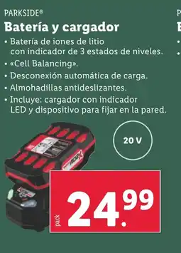 Lidl PARKSIDE Batería y cargador oferta