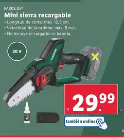 Lidl PARKSIDE Mini sierra recargable oferta