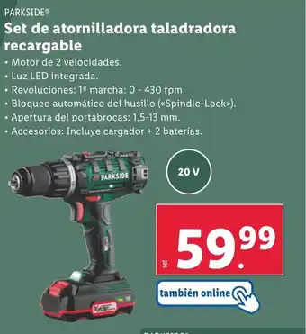 Lidl PARKSIDE Set de atornilladora taladradora oferta