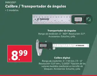 Lidl PARKSIDE Calibre / Transportador de ángulos oferta