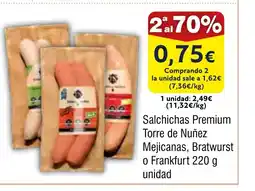 FROIZ Salchichas Premium Torre de Nuñez oferta