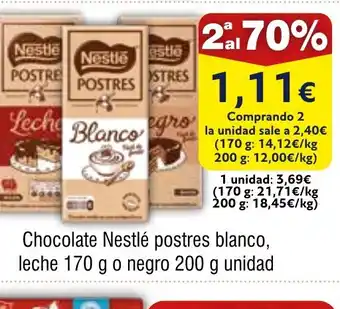 FROIZ Chocolate Nestlé postres blanco oferta