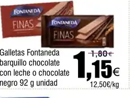 FROIZ Galletas Fontaneda barquillo chocolate con leche o chocolate negro oferta