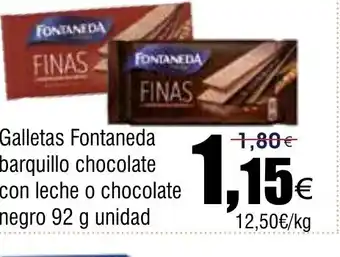 FROIZ Galletas Fontaneda barquillo chocolate con leche o chocolate negro oferta