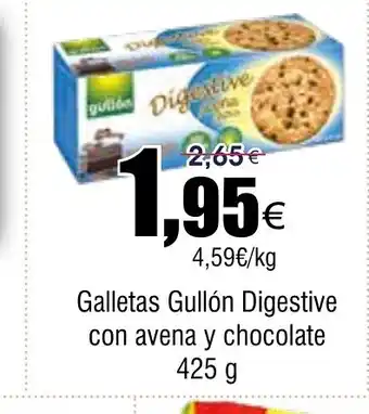 FROIZ Galletas Gullón Digestive con avena y chocolate oferta