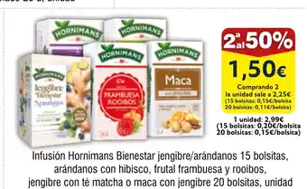 FROIZ Infusión Hornimans Bienestar jengibre/arándanos 15 bolsitas oferta