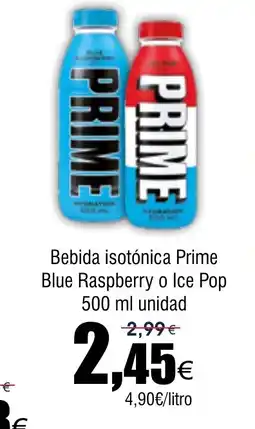 FROIZ Bebida isotónica Prime Blue Raspberry o Ice Pop oferta