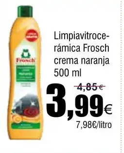 FROIZ Limpiavitroce- rámica Frosch crema naranja oferta