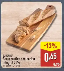 ALDI EL HORNO Barra rústica con harina oferta