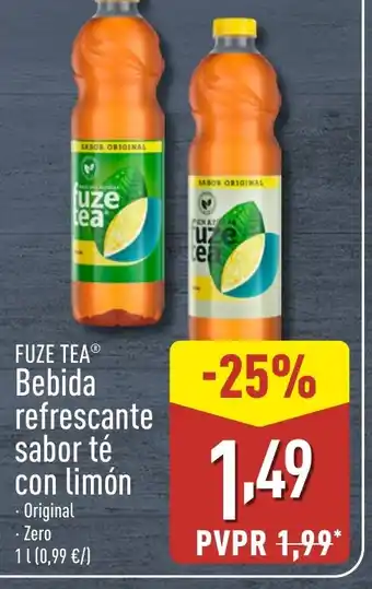 ALDI Fuze tea bebida refrescante sabor té oferta