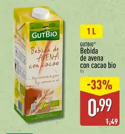 ALDI GUTBIO Bebida de avena con cacao bio oferta