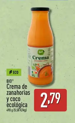 ALDI BIO Crema de zanahorias у сосо ecológica oferta