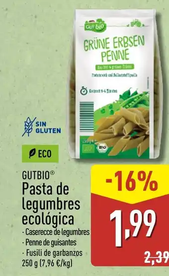 ALDI GUTBIO Pasta de legumbres ecológica oferta