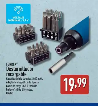 ALDI FERREX Destornillador recargable oferta