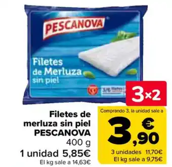 Carrefour PESCANOVA Filetes de merluza sin piel oferta