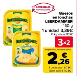 Carrefour LEERDAMMER Quesos en lonchas oferta