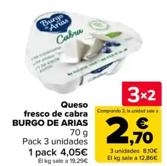 Carrefour BURGO DE ARIAS Queso fresco de cabra oferta