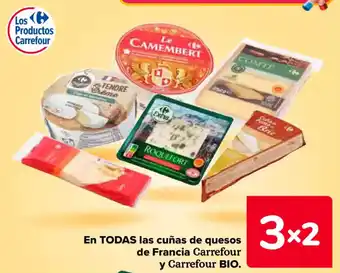 Carrefour En todas las cuñas de quesos de francia carrefour y carrefour bio. oferta