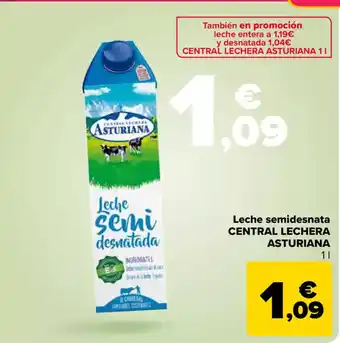 Carrefour CENTRAL LECHERA ASTURIANA Leche semidesnata oferta