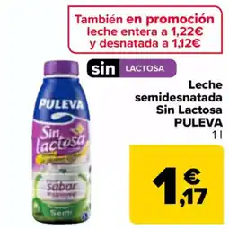 Carrefour PULEVA Leche semidesnatada Sin Lactosa oferta