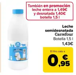 Carrefour Leche semidesnatada Carrefour oferta