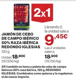 Supercor Jamón de cebo de campo ibérico 50% raza ibérica redondo iglesias oferta