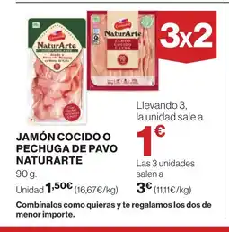 Supercor Jamón cocido o pechuga de pavo naturarte oferta