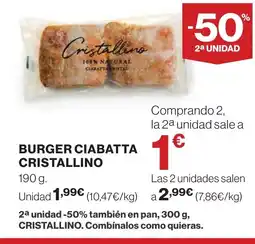 Supercor Burger ciabatta cristallino oferta