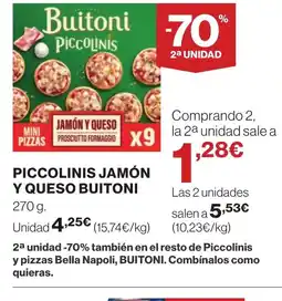 Supercor BUITONI Piccolinis jamón y queso oferta