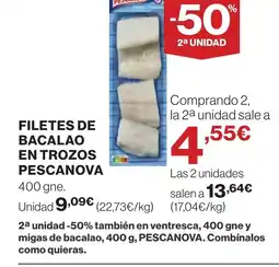 Supercor PESCANOVA Filetes de bacalao en trozos oferta