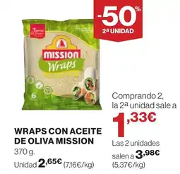 Supercor Wraps con aceite de oliva mission oferta