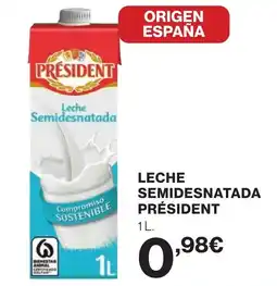 Supercor PRÉSIDENT Leche semidesnatada oferta