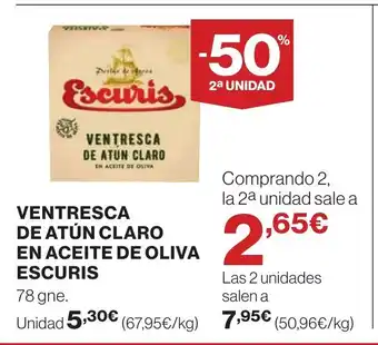 Supercor ESCURIS Ventresca de atún claro en aceite de oliva oferta