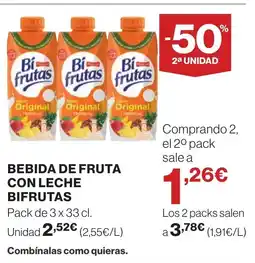 Supercor BIFRUTAS Bebida de fruta con leche oferta